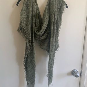 Zadig & Voltaire Khaki large scarf with skulls
